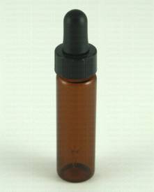 Amber glass vial w/glass dropper, 1/2 oz.