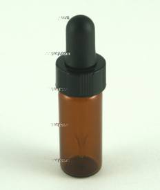 Amber glass vial w/glass dropper, 1/4 oz.