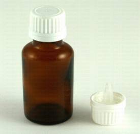 Amber glass 1/6 oz. bottle, 5 ml, Eurodropper & cap