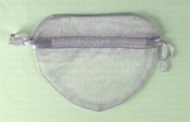 Sheer bag, heart, lavender bag, satin ribbon, 4x3.5 (B009-11)
