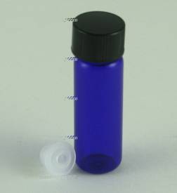 Cobalt blue glass vial w/orifice reducer (1 dr), 1/8 oz.