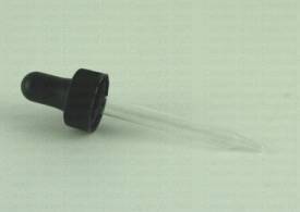 Dropper, glass, black rubber bulb, 1 oz.