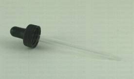 Dropper, glass, black rubber bulb, 4 oz.
