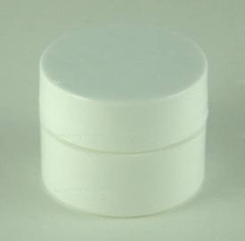 Jar, double wall (33/400), white plastic,  w/lined flat lid (1/4 oz.)