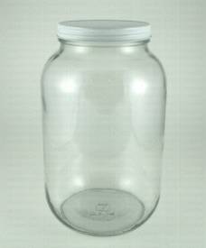Jar, glass, gallon, wide mouth.